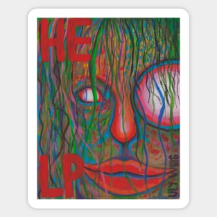 Help Abstract woman creature portrait Sticker